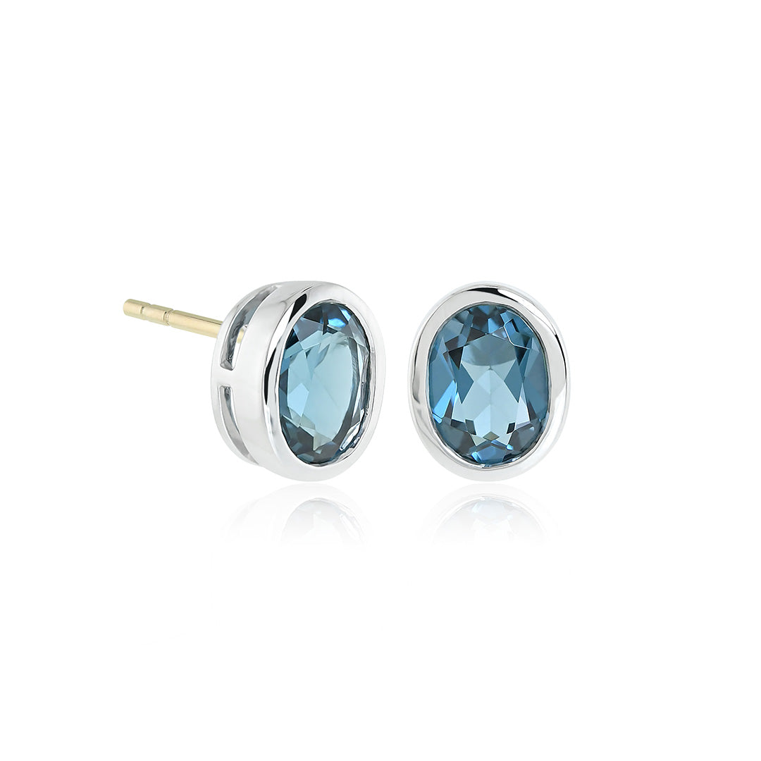 Gump's Signature Joan Stud Earrings in London Blue Topaz