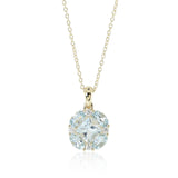 Gump's Signature Quadrille Pendant Necklace in Aquamarines & Diamonds