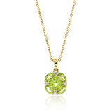 Quadrille Pendant Necklace in Peridot & Diamonds