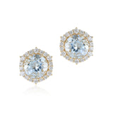 Starburst Earrings in Aquamarines & Diamonds