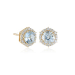 Gump's Signature Starburst Earrings in Aquamarines & Diamonds