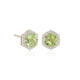 Starburst Earrings in Peridots & Diamonds
