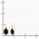 Genevieve Earrings in Black Jade, Diamonds & Rubies