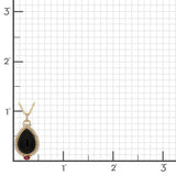 Genevieve Pendant Necklace in Black Jade, Diamonds & Ruby