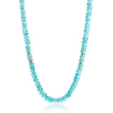 5mm Faceted Apatite & Gold Rope Necklace