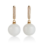 Gump's Signature Soho Earrings in White Jade & Diamonds
