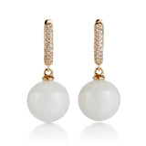 Gump's Signature Soho Earrings in White Jade & Diamonds