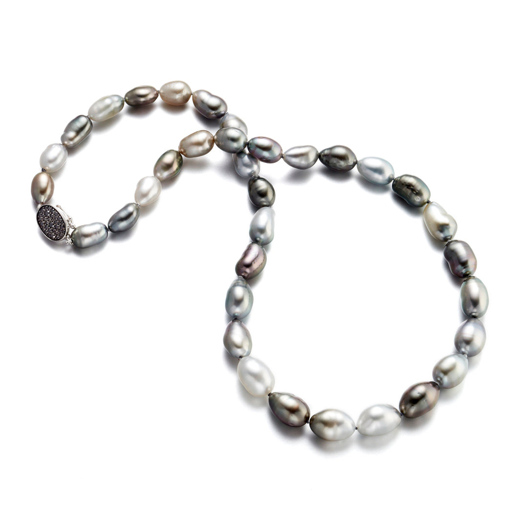 Gump's Signature 7-10mm Multi-Color Keshi Tahitian Pearl & Black Diamond Necklace