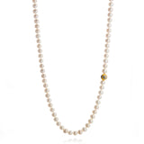 7mm Pearl Necklace with Forget-Me-Not Cloisonné Bead