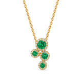 Athena Quad Cluster Pendant in Emeralds & Diamonds