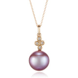 Dominique Pendant Necklace in Pink Pearl & Diamonds