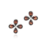 Clover Earrings in Garnets