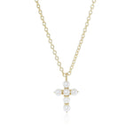 Gump's Signature Cross Pendant Necklace in White Akoya Pearls