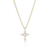 Gump's Signature Cross Pendant Necklace in White Akoya Pearls