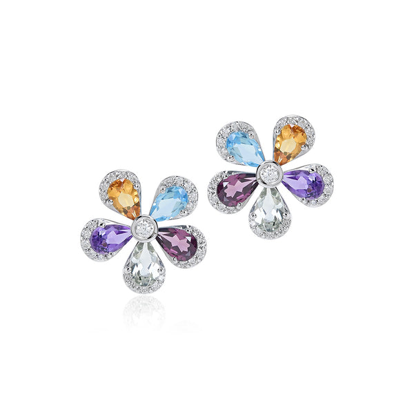 Tivoli Earrings in Multicolor Gemstones & Diamonds – Gump's