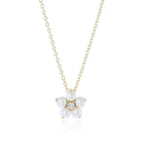 Gump's Signature Flower Pendant Necklace in White Akoya Pearls & Diamonds
