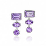 Geo Drop Earrings in Amethyst