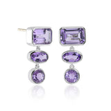 Geo Drop Earrings in Amethyst