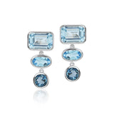 Geo Drop Earrings in Multicolor Blue Topaz