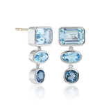 Geo Drop Earrings in Multicolor Blue Topaz