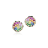 Rainbow Gemstone Round Earrings