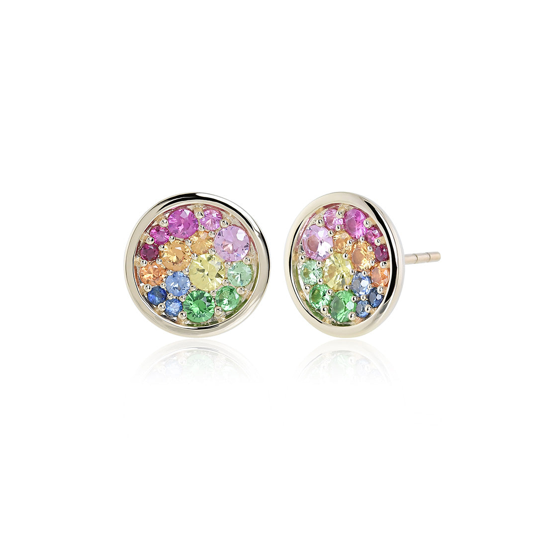 Gump's Signature Rainbow Gemstone Round Earrings