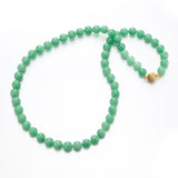 7.5mm Apple Green Jade Bead Necklace