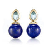 Olivia Drop Earrings in Lapis & Swiss Blue Topaz