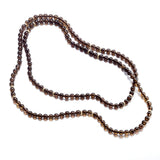 6mm Smokey Quartz & Gold Rope Necklace