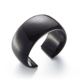 60mm Black Nephrite Jade Cuff Bracelet