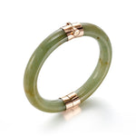 Estate 61mm Green Jade Hinged Bangle