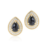 Lakshmi Earrings in Black Jade & Diamonds