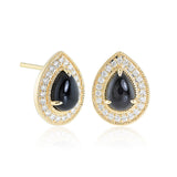 Lakshmi Earrings in Black Jade & Diamonds