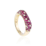 Ruby Diamond Snow Set Gold Ring