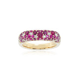 Ruby Diamond Snow Set Gold Ring