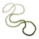 6mm Ombre Celadon-Deep Green Nephrite Jade Bead Necklace