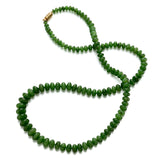 5-11mm Green Nephrite Jade Graduated Disc Necklace