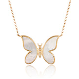Mother-of-Pearl Butterfly Pendant Necklace