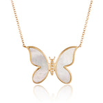 Mother-of-Pearl Butterfly Pendant Necklace