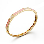 Pink Opal & Diamond Bangle