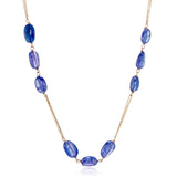 Tanzanite Pebble Station Chain Necklace