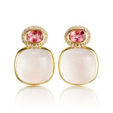 Rose Quartz & Pink Tourmaline Drop Earrings