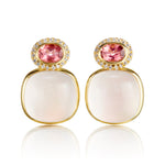 Rose Quartz & Pink Tourmaline Drop Earrings