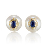 Baroque Pearl & Kyanite Earrings