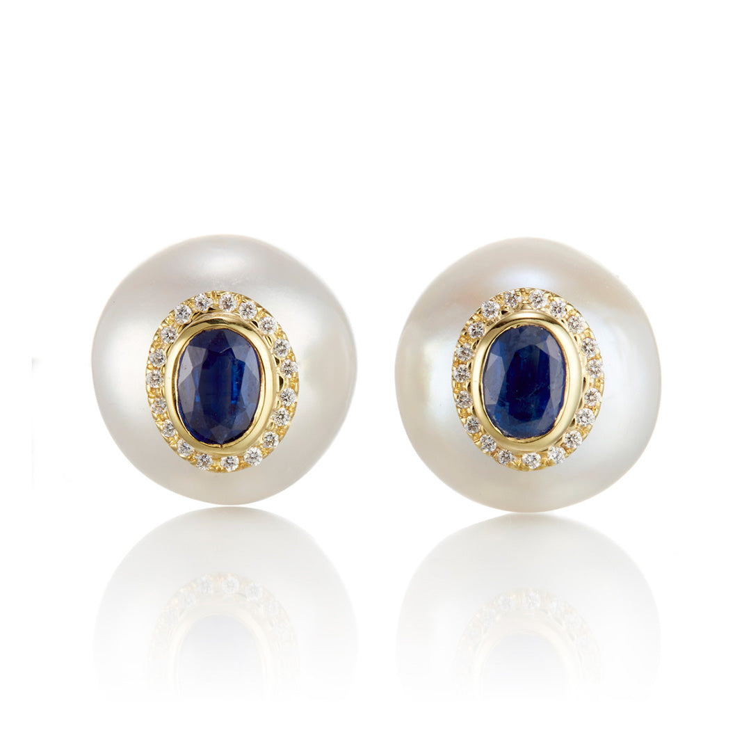 Baroque Pearl & Kyanite Earrings