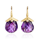 Barbara Heinrich Amethyst Carved Drop Earrings