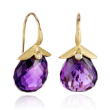 Amethyst Carved Drop Earrings