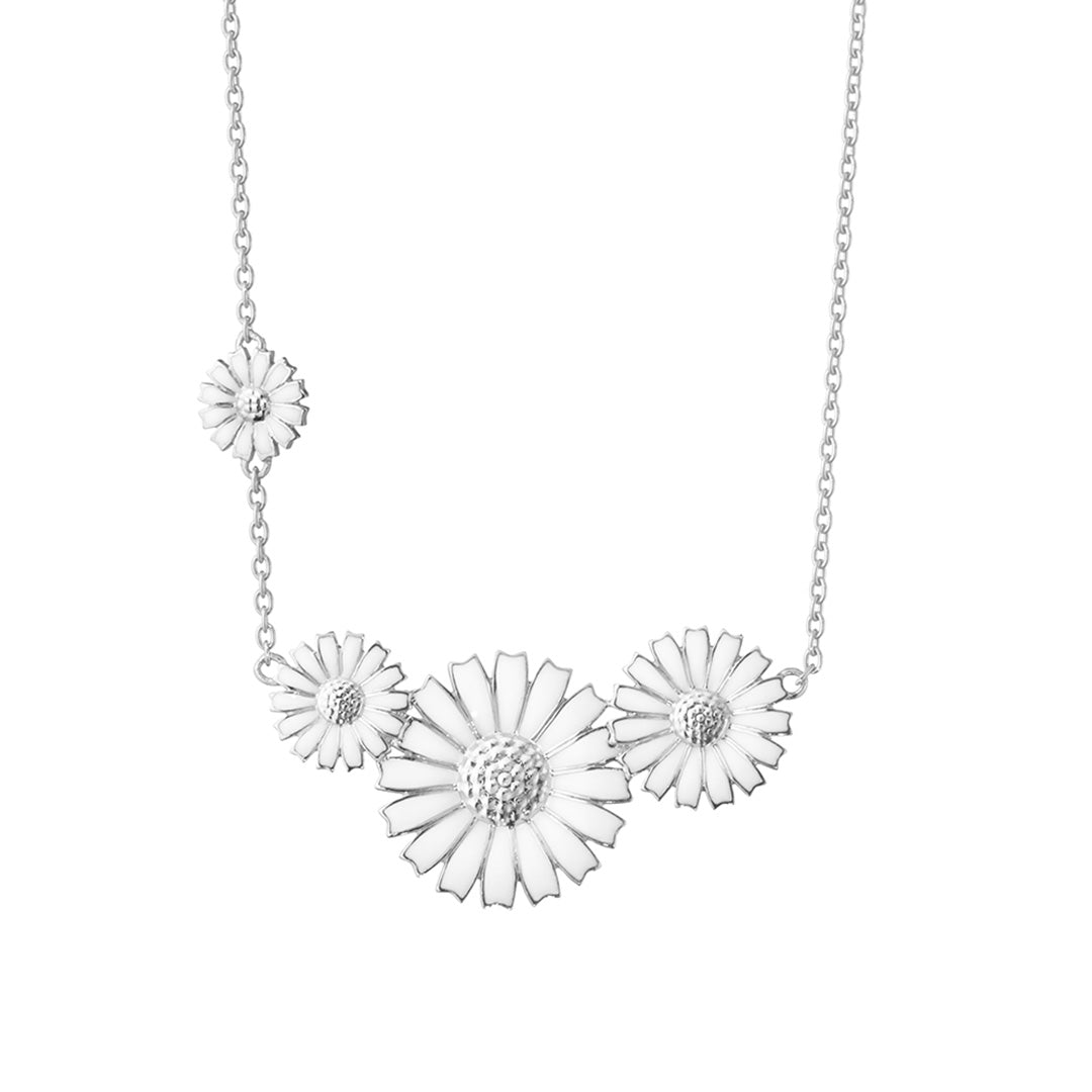 Georg Jensen White Daisy Four Flowers Necklace