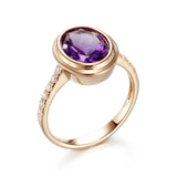 Viola Amethyst & Diamond Ring