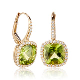 Peridot & Diamond Drop Earrings